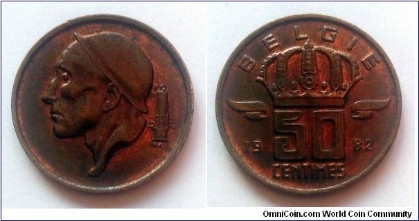 Belgium 50 centimes. 1982, Belgie (IV)