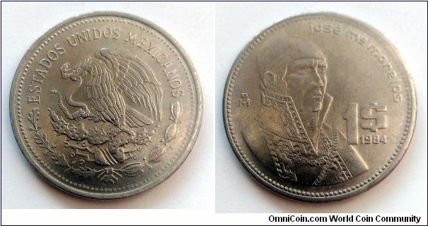 Mexico 1 peso. 1984