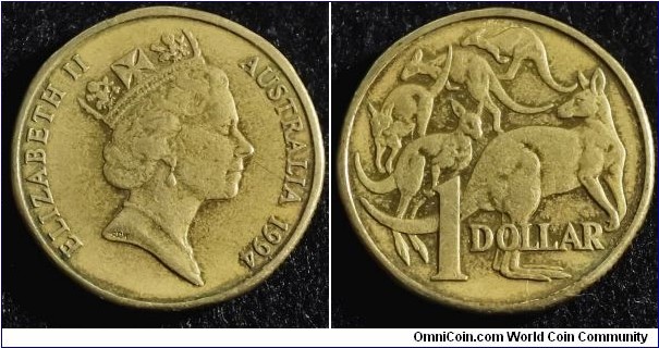 Australia 1994 1 dollar. Ex proof pulled from circulation. Mintage: 39,004