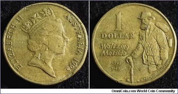 Australia 1995 1 dollar. Commemorating Waltzing Matilda. Mintmark C. NCLT, pulled from circulation. Mintage: 171,709