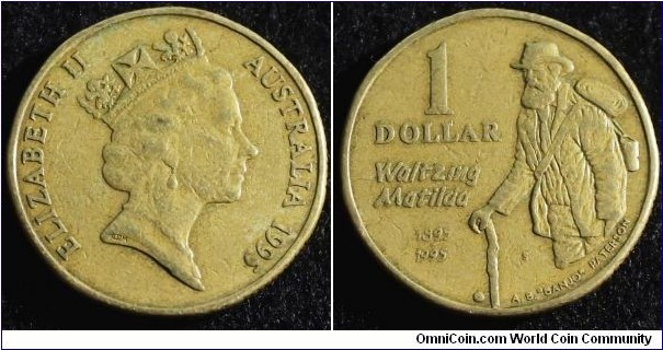 Australia 1995 1 dollar. Commemorating Waltzing Matilda. Mintmark S. NCLT, pulled from circulation. Mintage: Australia 1995 1 dollar. Commemorating Waltzing Matilda. Mintmark C. NCLT, pulled from circulation. Mintage: 55,391.