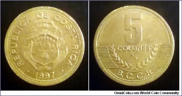 Costa Rica 5 colones. 1997