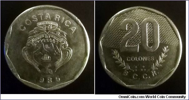 Costa Rica 20 colones. 1985