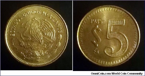 Mexico 5 pesos. 1985 (II)