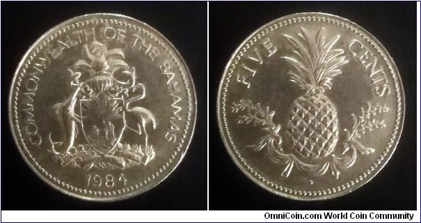 Bahamas 5 cents. 1984 (II)