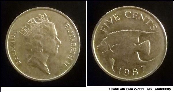 Bermuda 5 cents. 1987