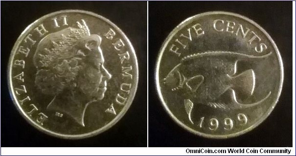 Bermuda 5 cents. 1999