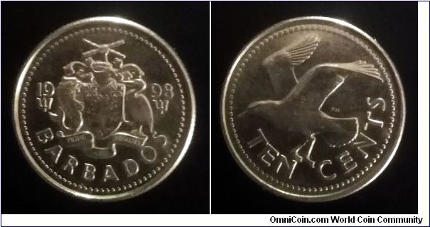 Barbados 10 cents. 1998