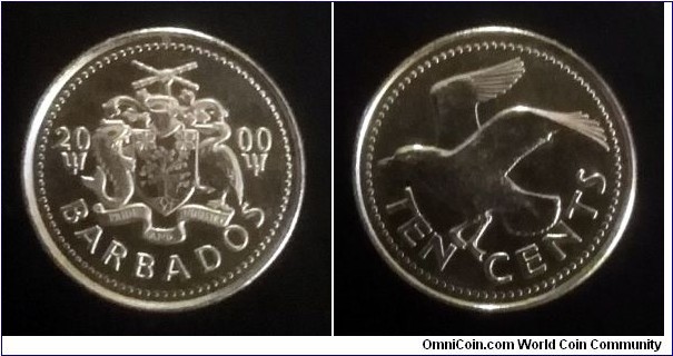 Barbados 10 cents. 2000