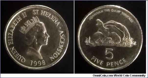 Saint Helena and Ascension 5 pence. 1998