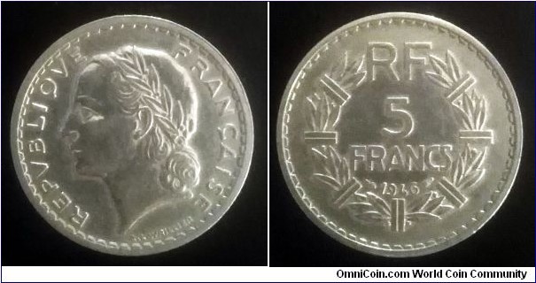 France 5 francs. 1946 (II)