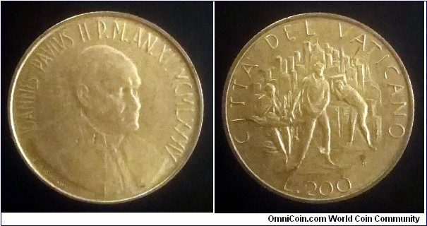 Vatican 200 lire. 1989, Pontif. Ioannes Paulus II