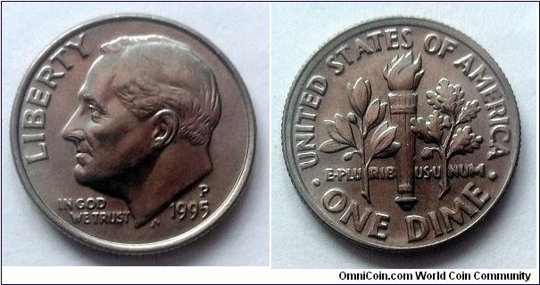 1995 P Roosevelt dime (II)