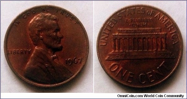 1967 Lincoln cent