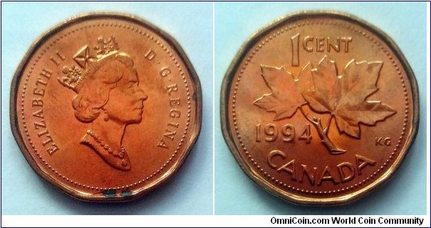 Canada 1 cent. 1994