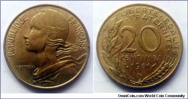 France 20 centimes. 1981