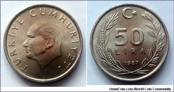 Turkey 50 lira. 1987