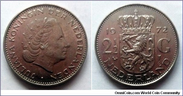 Netherlands 2 1/2 gulden. 1972