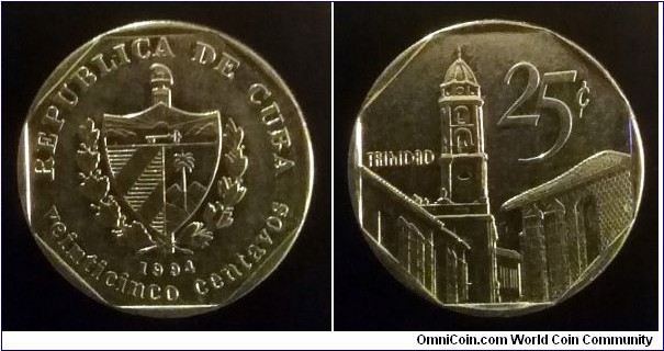 Cuba 25 centavos. 1994 (II)