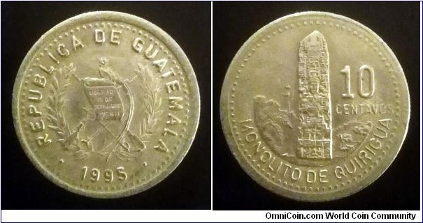 Guatemala 10 centavos. 1995 (II)