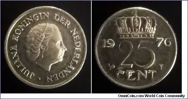 Netherlands 25 cents. 1976 (II)