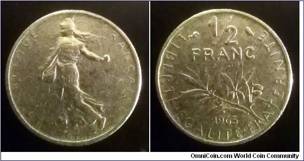 France 1/2 franc. 1965 (II)