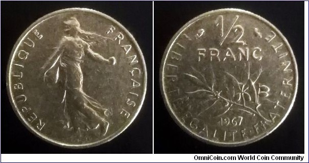 France 1/2 franc. 1967