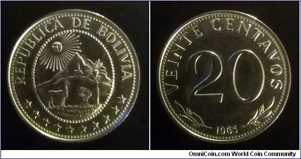 Bolivia 20 centavos. 1965