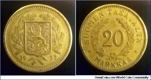 Finland 20 markkaa. 1937 S