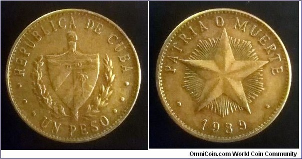 Cuba 1 peso. 1989