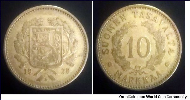 Finland 10 markkaa. 1928