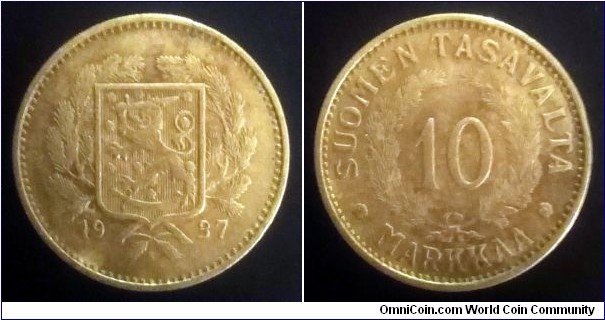 Finland 10 markkaa. 1937