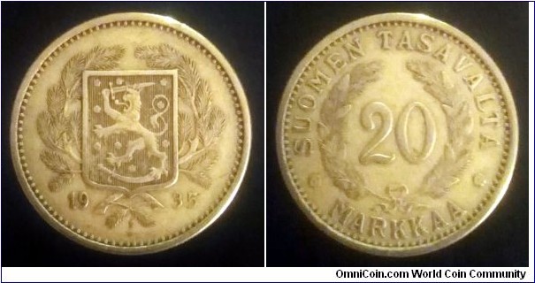 Finland 20 markkaa. 1935 (II)