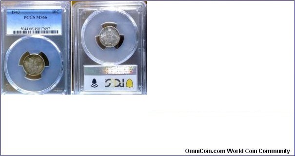 A Mercury dime PCGS MS66 