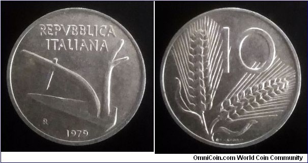 Italy 10 lire. 1979