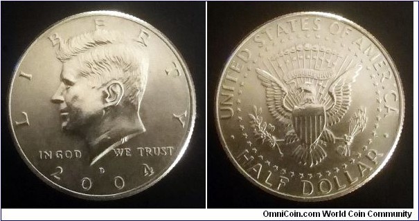 2004 D Kennedy half dollar.