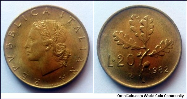 Italy 20 lire. 1982