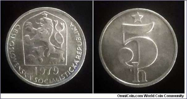 Czechoslovakia 5 haleru. 1979 (II)