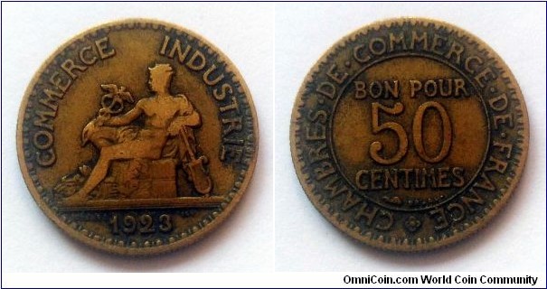 France 50 centimes. 1923 (II)