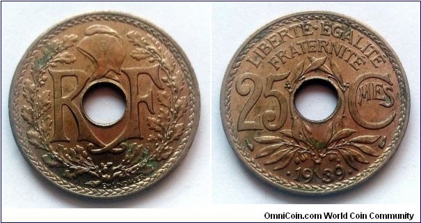 France 25 centimes. 1939