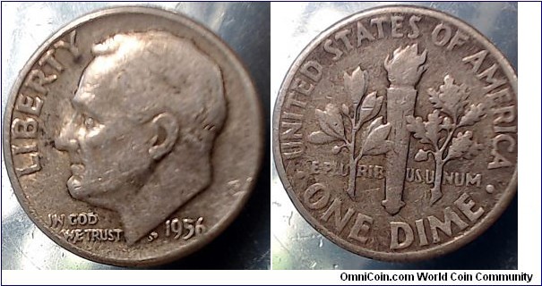 An Ungraded silver dime found in change