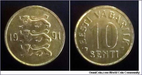 Estonia 10 senti. 1991