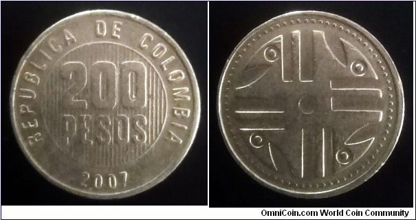 Colombia 200 pesos. 2007