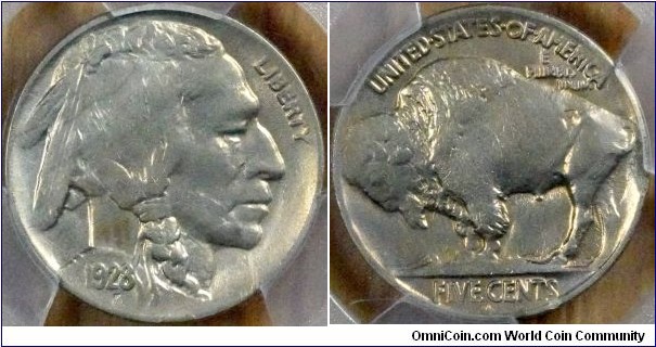 PCGS 1928D buffalo nickel AU