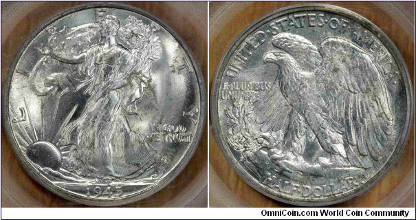 PCGS MS65 1945-D WALKING LIBERTY