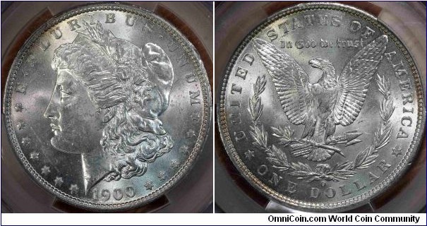 CACG MS61 1900-0 MORGAN DOLLAR