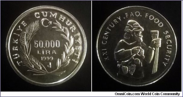 Turkey 50000 lira. 1999, F.A.O.