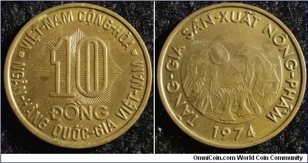 Vietnam 1974 10 dong. Weight: 4.52g