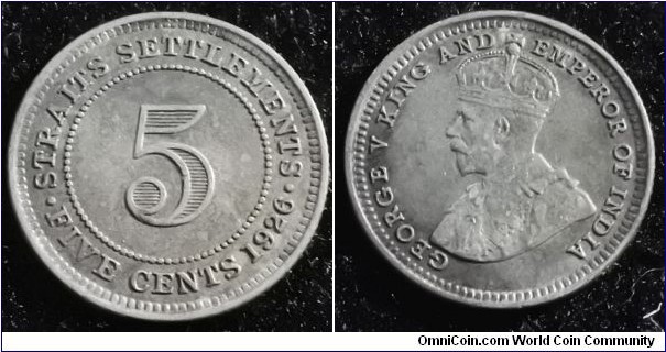 Straits Settlements 1926 5 cents. Nice condition. Weight: 1.34g