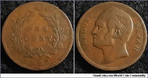 Sarawak 1863 1 cent. Weight: 9.09g